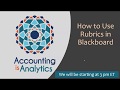 How to use rubrics in Blackboard