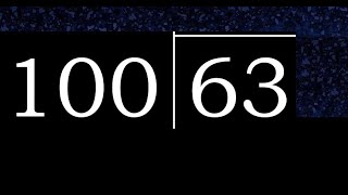 Divide 63 by 100 ,  decimal result  . Division with 3 Digit Divisors . How to do