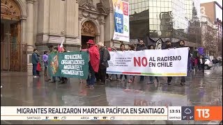 Migrantes realizan marcha pacífica en Santiago