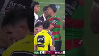 Double sin bin sparks huge melee! 🤯💥🖥 #NRLSouthsBroncos #9WWOS #NRL #MHFBeanie