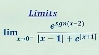 Limits involving greatest Integer Function, Signum function and absolute value function.