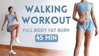 45 MIN WALKING CARDIO WORKOUT | Intense  Body Fat Burn at Home ~ Emi