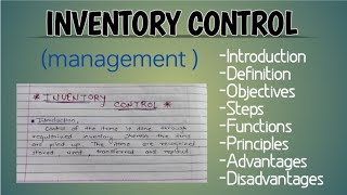 Inventory control, management, B. Sc. Nursing. #bscnursing #management #science #education