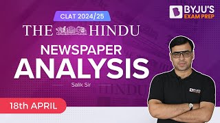 The HINDU Analysis for CLAT 2024(18th Apr) | Daily Hindu Newspaper Analysis | Current Affairs(Hindi)