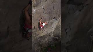 Girl Trad Climbing on Amazing Cracks Ettringen Germany