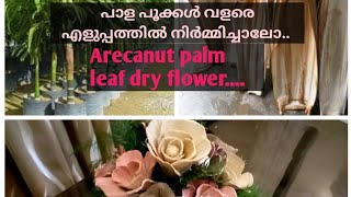 എളുപ്പത്തിൽ പാള പൂക്കൾ നിർമ്മിക്കാം..... Dry flowers made  using Arecanut palm leaves....