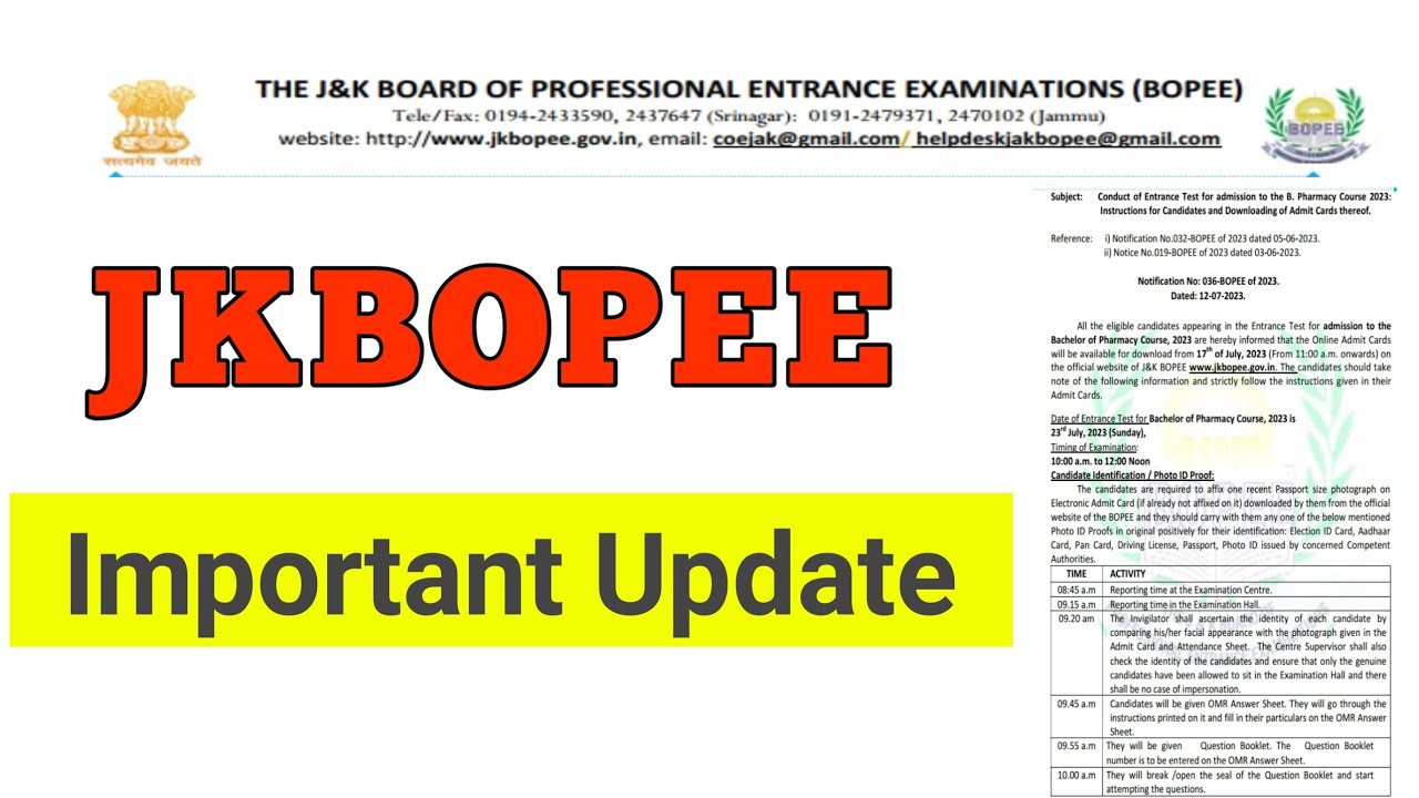 JKBOPEE Important Update 2023 - YouTube