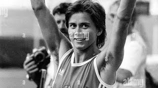 Marlies GÖHR wins 100m at the 1986 EUROPEAN  Championship Studgart.