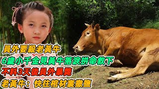 民間故事：員外要殺老黃牛，6歲小千金見黃牛落淚拼命救下，不料3天後員外暴斃，老黃牛：快往棺材裏撒鹽