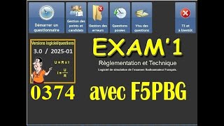 Entraînement 0374 à la licence radioamateur avec Exam1 - Mardi 4 février 2025  - 16h30