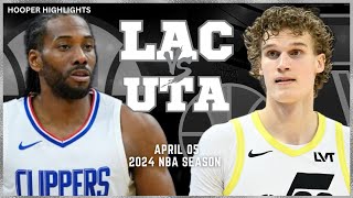 LA Clippers vs Utah Jazz  Game Highlights | Apr 5 | 2024 NBA Season