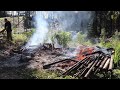 Expanding the area to be burned to deal with dead bamboo and weeds! Field cultivation, Japan