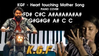 KGF - Heart Touching Mother Song Piano Cover WITH FULL NOTES | AJ Shangarjan