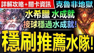 【神魔之塔】水希臘【克魯非地獄級】全水成就◎穩刷劇本【水成就輕鬆接球！水希臘穩解克魯非地獄水成就！】(混沌之火◎烙骨之罪)