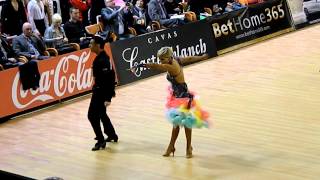 WDSF Cambrils - European Latin 2012 - Round 1 - Martino Zanibellato \u0026 Michelle Abildtrup - samba