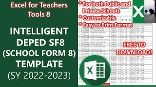 INTELLIGENT DEPED SCHOOL FORM 8 (SF8) TEMPLATE SY 2022-2023 | Excel for Teachers | Carlo Excels