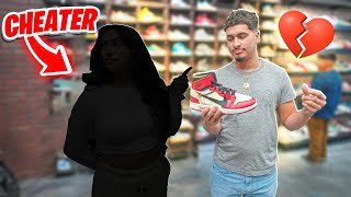 She cheated on him so we gave him FREE sneakers....