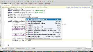 Java - Initialize Game Functionality | Hangman Android App