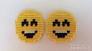 3D origami Grinning Face With Smiling Eyes emoji