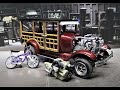 1929 FORD MODEL A WOODY PICKUP STINGRAY BIKE FLATHEAD HOT ROD 1/25 SCALE MODEL KIT BUILD HOW TO AMT