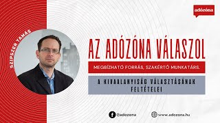 Az Adózóna válaszol: a kivaalanyiság választásának feltételei - Szipszer Tamás adószakértő_