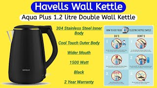 Havells Aqua Plus 1.2 litre 🛒🛍️ || Double Wall Kettle / 304 Stainless Steel Inner Body || #Shorts