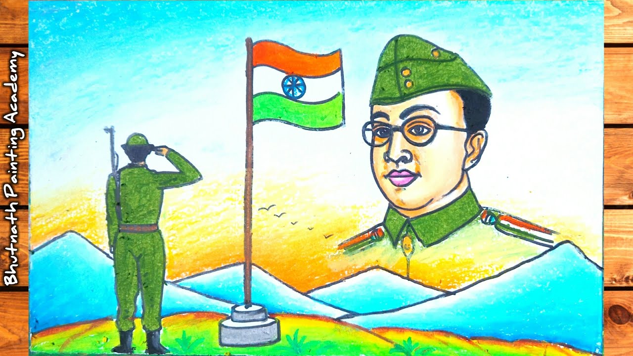 Freedom Fighters Drawing||independence Day||netaji Subhash Chandra Bose ...