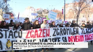 Putujuće pozorište glumaca i studenata: Protestna šetnja solidarnosti