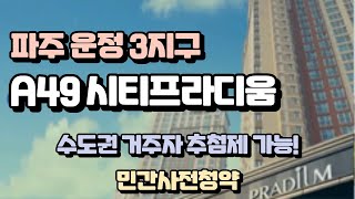 파주 운정 시티프라디움 A49 민간사전청약 입지분석