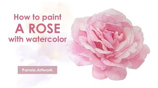 Watercolor : Pink Rose วาดดอกกุหลาบด้วยสีน้ำ