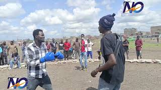 WATCH RAILA DIEHARD OMOSH TO HIS OPPONENT AT JAKARANDA DURING BOXING COMPETITION!!