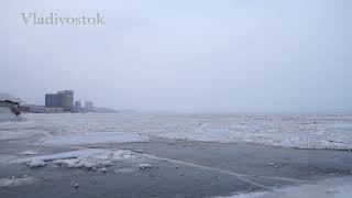 Frozen Sea in Vladivostok, Russia