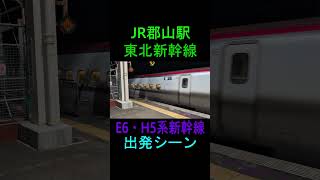 JR郡山駅 東北新幹線 E5系・H5系新幹線 出発シーン #郡山駅 #jr東日本 #東北新幹線 #e6系 #h5系