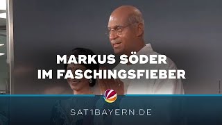 Im Faschingsfieber: Markus Söder singt im Elvis-Kostüm