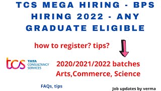 TCS BPS hiring 2022 - TCS free hiring| 2020-2022 ALL GRADUATES| TCS Off Campus Drive| jobs 2022