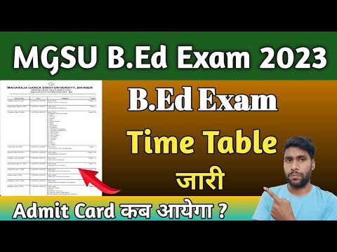 MGSU B.Ed Time Table जारी | MGSU B.Ed Exam Time Table Download Kaise ...