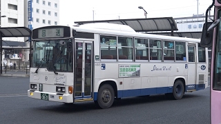 【井笠バス.C】日野自動車レインボーRR　前後ドア　H9505　福山駅