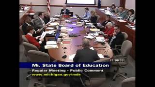 Michigan State Board of Education Meeting for November 8, 2011 - Session Part 3