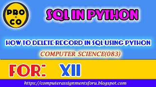 HOW TO DELETE RECORD IN SQL USING PYTHON(SQL With PYTHON)