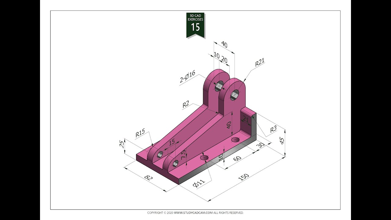 15 3d Cad Exercises Solidworks Youtube 15 3d Cad Exercises Solidworks Youtube