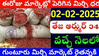 02-02-2025 గుంటూరు మిర్చి మార్కేట్ ధర || Today #MirchiRates In market ||  Mirchi Rate Increase ??