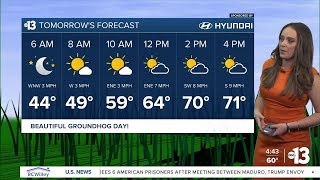 The first 70 degree day expected tomorrow on Groundhog Day in Las Vegas!