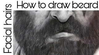 How to draw beard | facial hairs using pencil | step by step