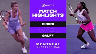 Camila Giorgi vs. Coco Gauff | 2021 Montreal Quarterfinal | WTA Match Highlights