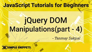 48 - jQuery HTML DOM manipulations(Part - 4) | jQuery Tutorials for Beginners