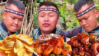 【ASMR MUKBANG】Guys challenge Miao specialties, sour fish, egg dumplings, Moyu jelly