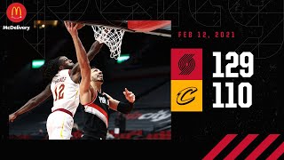 Trail Blazers 129, Cavaliers 110 | Game Highlights by McDelivery | February 12, 2021