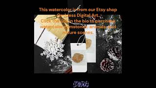 DIY Moonstone Watercolor Lunchbox Notes Gift Tags Downloadable Digital Art
