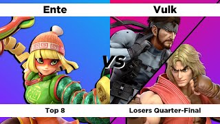 SSBU - MEGA-MEW - Top 8 LQF - Ente (Min Min) vs. Vulk (Snake, Ken)