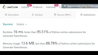 Leetcode 22. Generate Parentheses | Backtracking | Top 5% Python Solution| FAANG Coding